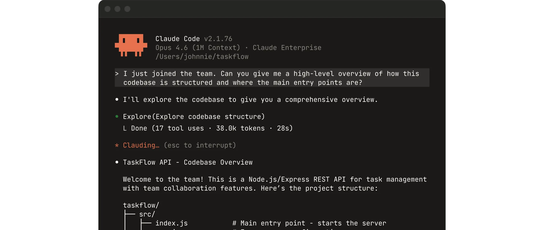 Claude Code corriendo en mi terminal